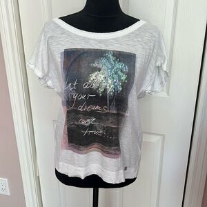 Let All Of Your Drams Come True! Olsen Europe Print  T-shirt sz S/6